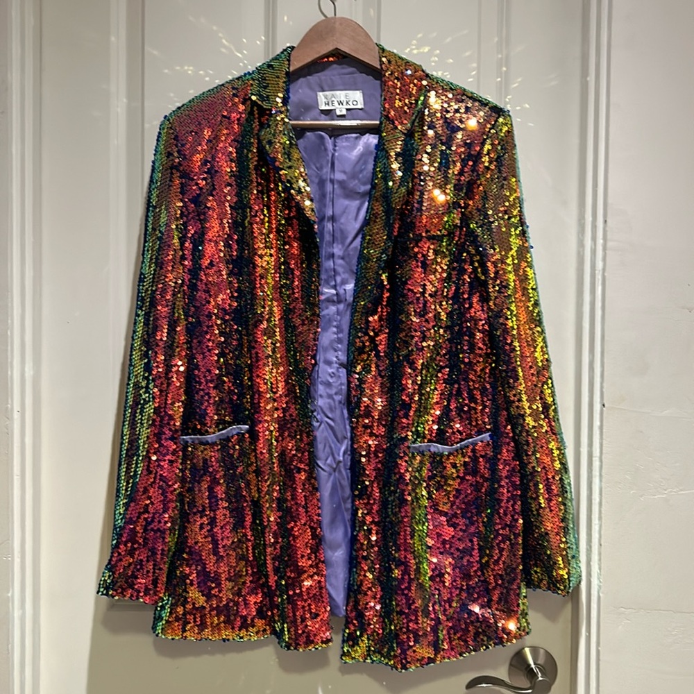 Purple and Blue Blazer Suit Jacket